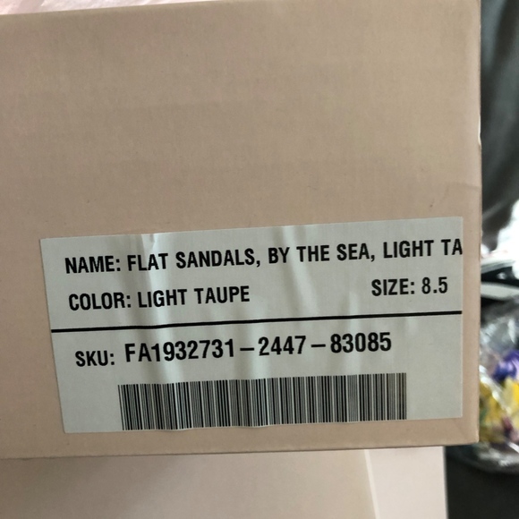 New ! Just Fab Flat sandals w/ ankle strap -Taupe - Picture 2 of 2